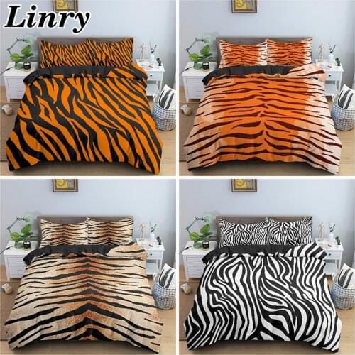 2/3PCS Zebra Textured Bedding Set 3D Print Leopard Cartoon Duvet Cover Single Queen Bed Quilt Cover Bed Cover Set Home Textile