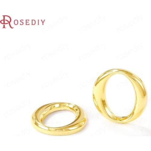 40582)6PCS 14x14MM 24K Gold Color Brass Round Circle Charms Pendants Jewelry Making Supplies Diy Findings Accessories