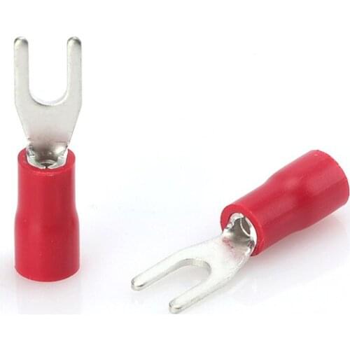 Spade Terminal Block SV1.25-3 Fork U Y Shape Plug Spring Connector 0.5mm Insulated Wire Crimp Brass Copper