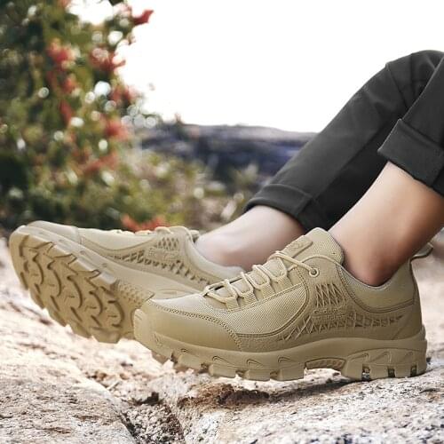 2020 Men Anti-skip Sneaker Male Military Boots Special Force Tactical Desert Combat Mountain Hiking Ankle Boats Army Work Shoes