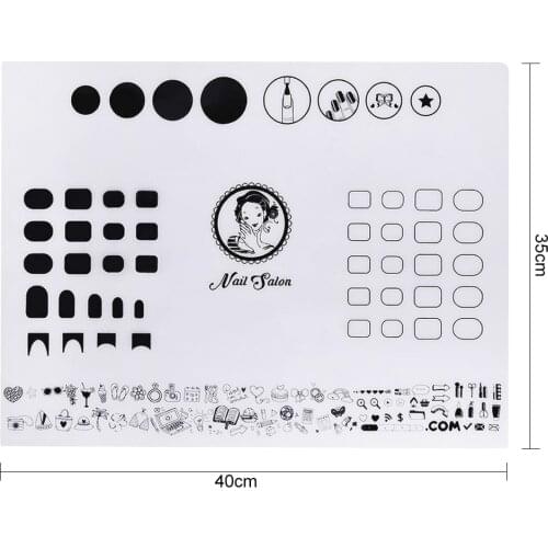 Nail Art Silicone Mat Foldable Washable Table Pad Nail Practice Workspace Design Plate