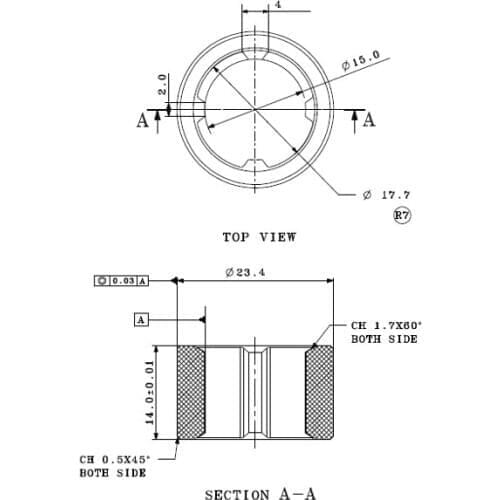 Bush sample silicon carbide 23.4*15*14mm