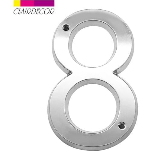 Brushed Nickel 152mm Very Big House Number Door Address Number Zinc Alloy Screw Mounted Outdoor Address Sign # 8