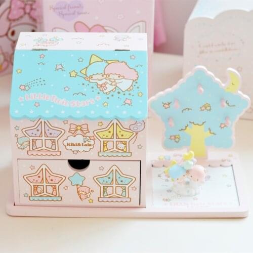 Original Japan cartoon Wooden Box Comestic Box Kit Dressing Storage Box For dolls House accessory girls gifts