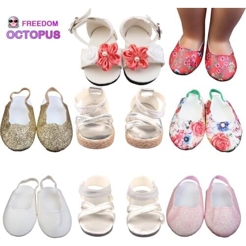 18 Inches American Doll Sandals And Flip Flop Exquisite Doll Beach Party Shoes For 43cm New Reborn Dolls DIy Doll Toy Gift