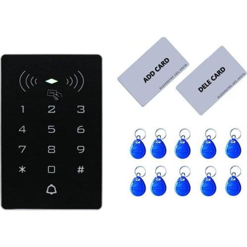 RFID Access Control system Touch keypad ID card 2000 user support DC12V or 24V power come with 2pcs mother card 10pcs tag