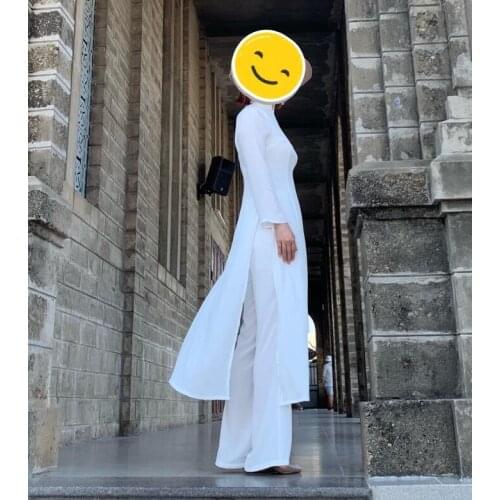 Traditional Vietnam Ao dai dress Cheongsam dress With pants Oriental Qipao