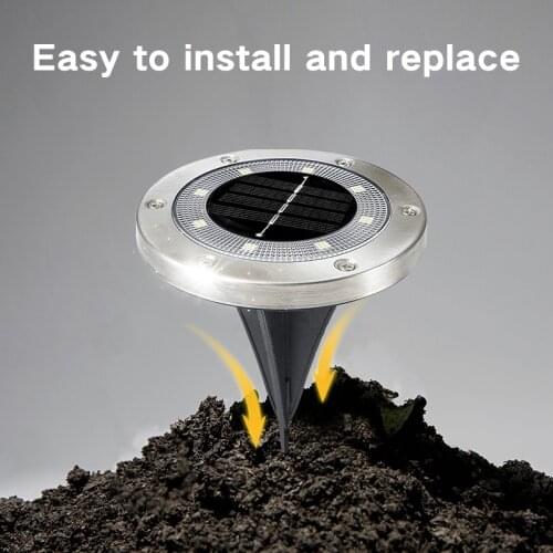 New 8 LED Solar Outdoor Light Waterproof IP65 Outdoor Landscape Lawn Garden Decoration Underground Sensing For Pathway Street