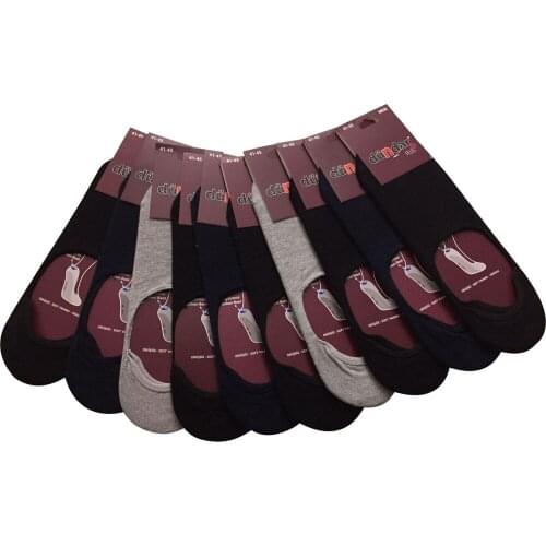 Unisex Cotton Ballerina Socks-10 Pcs-Back Silicone-Ambulatory Dead End-Dündar