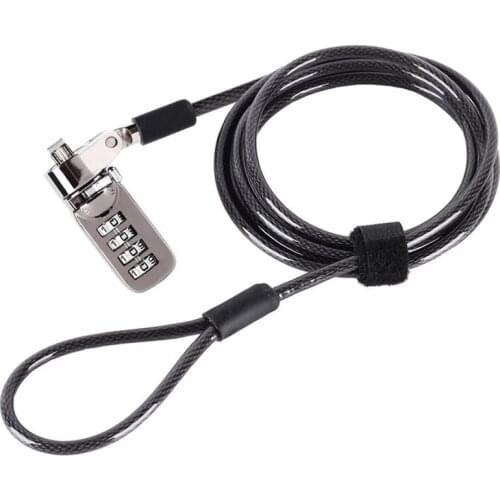 1M Notebook Laptop Combination Lock Security Cable 4 Digit Password Protections Anti Theft Sturdy Thick Black Device Accessories