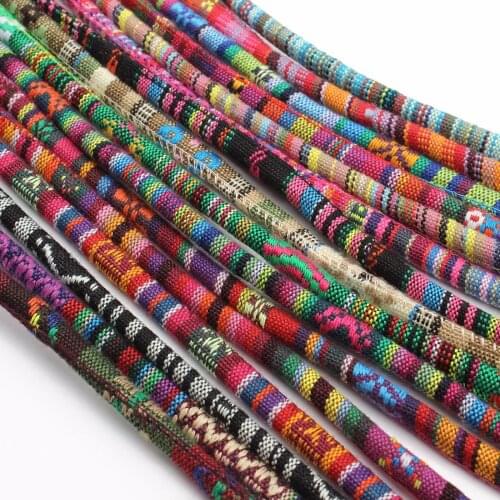 LOULEUR 1 meter/lot 16colors 6mm Colorful Fabric Cotton Cords Rope String Jewelry Cords for Necklaces Bracelets Jewelry Making