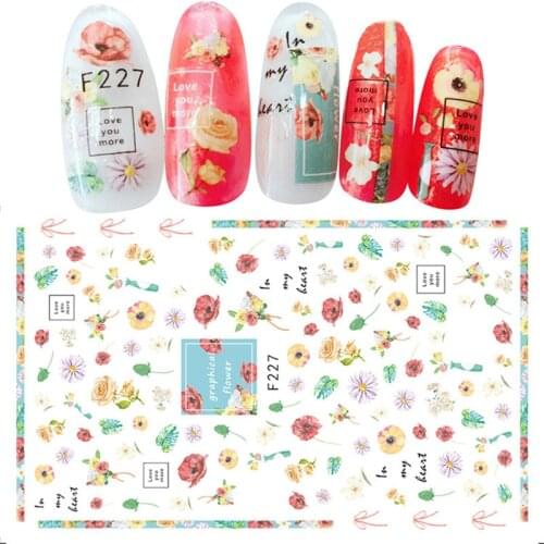 1Pcs Nail Sticker Flower Leaves Slider Transfer Nail Stickers for Manicur Nail Art DIY Transfer Sticker Nail Art Decoration