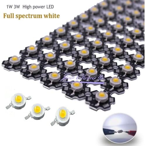 10PCS/lot 1W 3W Full spectrum white 3.2-3.6v 350mA,700mA LED Grow Light Diodes For DIY Plant Grow LED , 20mm PCB star