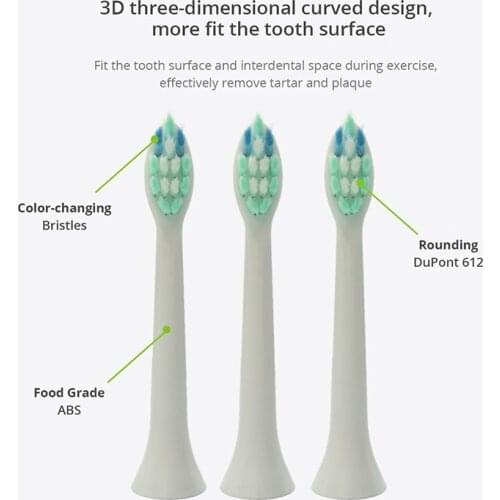 4pcs Replacement Electric Toothbrush Head Automatic Clean Replacement Toothbrush Heads ABS Stainless Steel Brush Teeth Heads