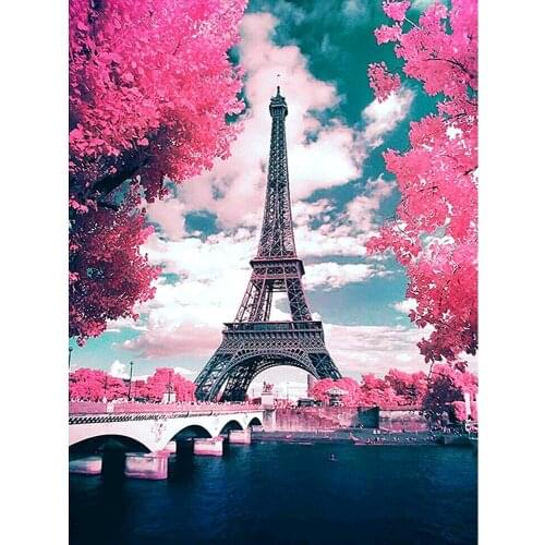5D Diamond Painting Landscape Tower Cross Stitch Kit Mosaic Rhinestones Home Decor Full Drill Diamond Embroidery
