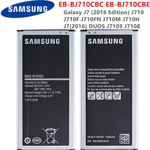 SAMSUNG Orginal EB-BJ710CBC EB-BJ710CBE 3300mAh battery For Samsung Galaxy J7 (2016 Edition) J710 J710F/M/H/FN J7(2016) DUOS