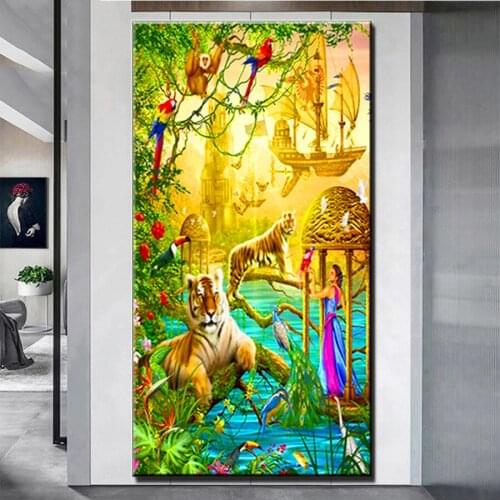 5d Diy diamond painting Tiger Animals full picture square drill diamond embroidery rhinestone Handcraft painting diamond k1153