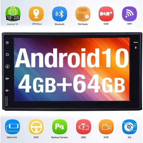 2 Din 7''Octa core Universal Android 10.0 4GB CAM Car Radio Stereo GPS Navigation WiFi 1024 * 600 Touch Screen 2din Car PC DAB