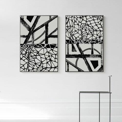 Frameless Line Stitching Rins Style Home Decoration Painting Hotel Living Room Hanging Painting Model Room Study Mural Canvas