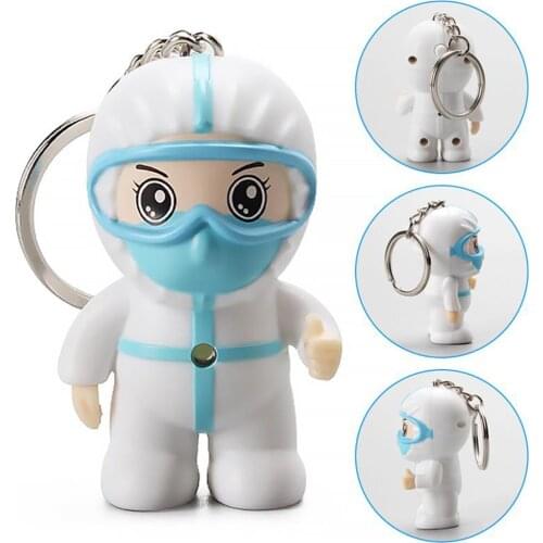 White Angel Car Keychain Small Exquisite Cartoon Nurse Keyring Bag Pendant With Hook Thanksgiving Present Toy Creative Gifts