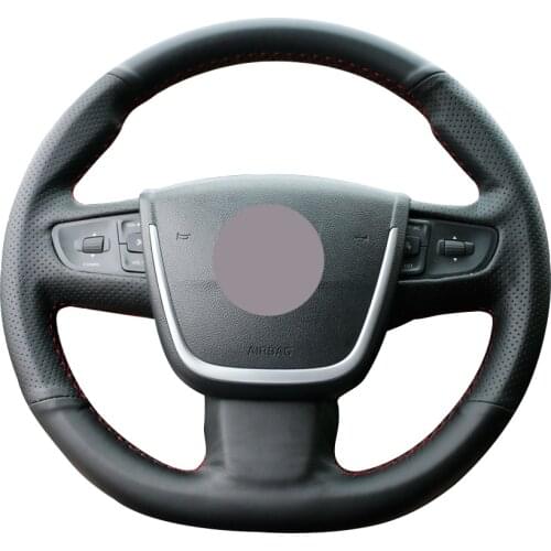 Black Synthetic Leather Car Steering Wheel Cover for Peugeot 508