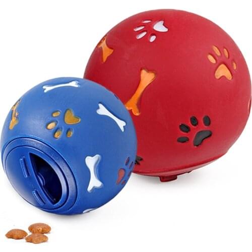 2 Sizes Eco-friendly Rubber Dog Food Leaking Ball For Pet Training/Control Weight/Clean Teeth Puppy Dogs Interactive Chew Toy