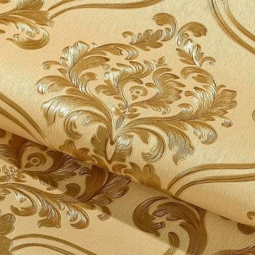 European Vintage Luxury Damask Wall paper PVC Deep Embossed Textured Florals Wallpaper Rolls Home Decoration