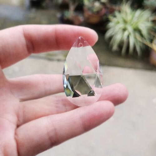 10pcs Crystal Prism Tear Drop Hanging Suncatcher Chandelier Parts Beads Pendant Home Wedding Decoration Ornament Spacer Faceted