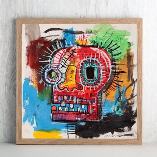 Skull by Jean Michel Canvas Painting Print Home Decor Modern Wall Art Oil Painting Poster Picture Artwork For Living Room