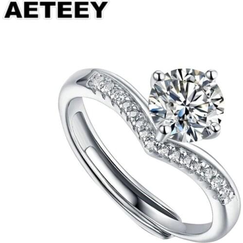 Moissanite Ring Princess Crown 925 Silver Gold Plated Moissanite 1 Carat D Color Simple classic rings Fine Jewelry JA-44