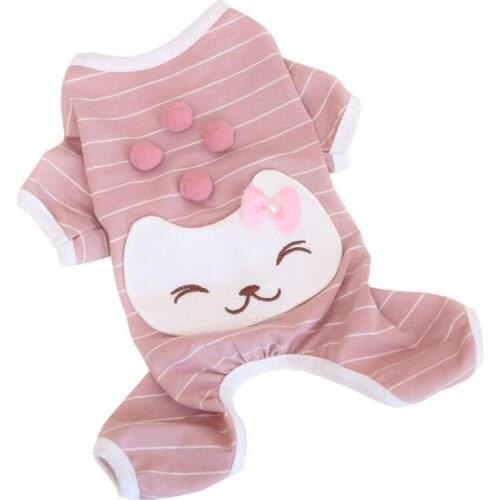 Stripe Dog Jumpsuit for Small Medium Dogs Cats Comfort Pure Cotton Dog Pajamas for Summer and Spring Pet Clothes Puppy Bodysuits