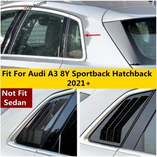 Car Rear Window Triangle Shutter Decor Cover Kit Trim Carbon Fiber Accessrories Exterior For Audi A3 8Y Sportback Hatchback 2021