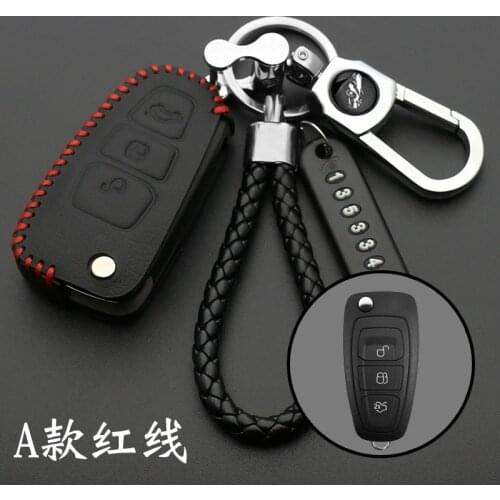 3 Button leather Car Remote Key Fob Shell Cover Case For Ford Ranger C-Max S-Max Focus Galaxy Mondeo Transit Tourneo Custom