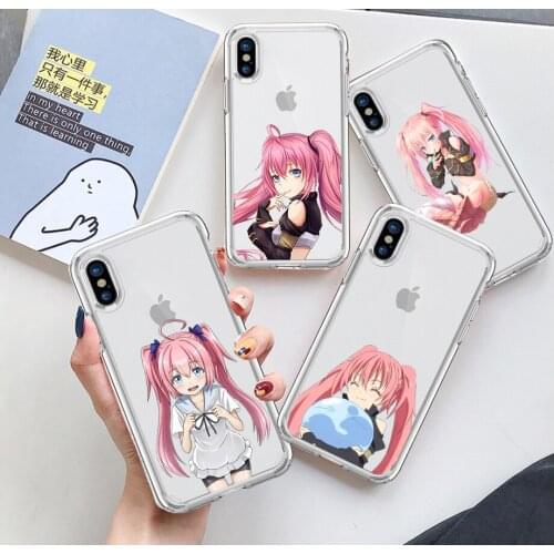 Cute Milim Nava - Tensei shitara anime Phone case For iPhone 11 12 Pro XS MAX XR X 7 8 6Plus SE 2021 Soft Silicone Phone Cover