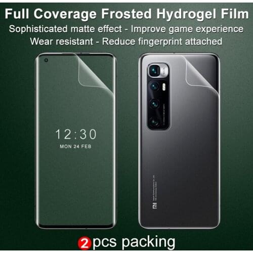 Imak 2pcs Matte Hydrogel Soft Film for Xiaomi 10 Ultra Screen Protector 3D Curved Full Cover with Improve Game Experience