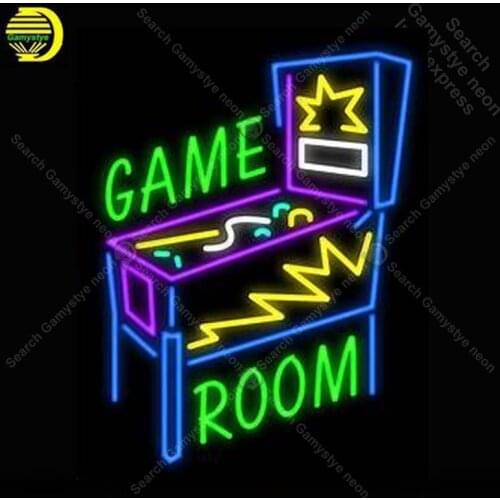 NEON SIGN For Game Room GLASS Tube Decor Room Windows Game machine Handcraft Restaurant Light Sign lamps anuncio luminoso Lamps