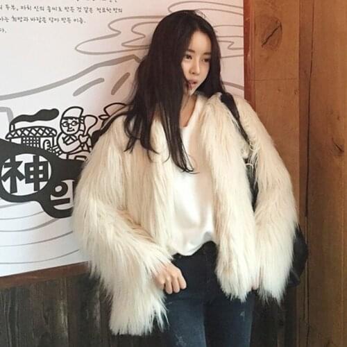 Autumn Winter New Womens Leather Coat Washing Fox Hair Womens Long Sleeved Large Short Coat Fur coat women jacket