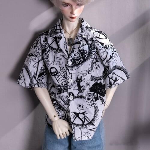BJD doll clothes suitable for 1-3 1-4 uncle size youth short-sleeved mens shirts doll accessories