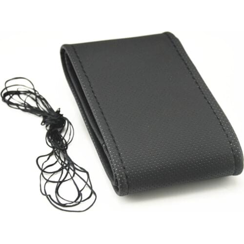 DIY Steering Wheel Covers/ Soft Fiber Leather braid on the steering-wheel of Car With Needle and Thread Interior accessories