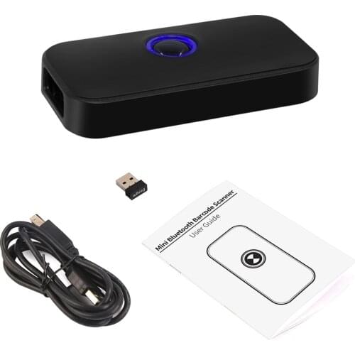 Potable Mobile Barcode Scanner 1D 2D USB Bluetooth Mini Wireless Bar code Reader Data Collector Transfer Distance