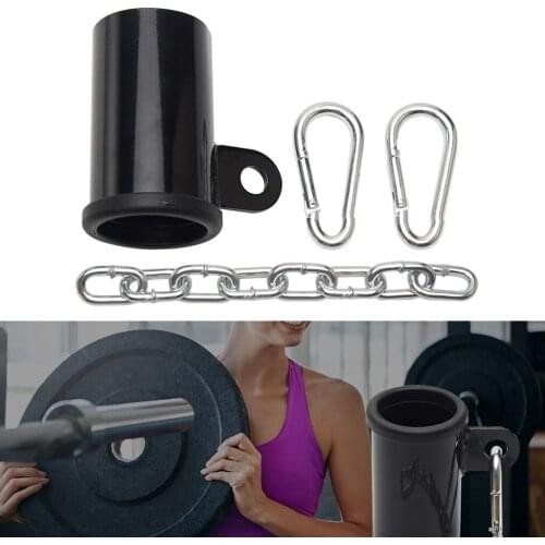Durable T-bar Row Platform Eyelet Attachment Kit with Chain for Bent Over Row Exercise Cable Machine for Weight Lifting Office