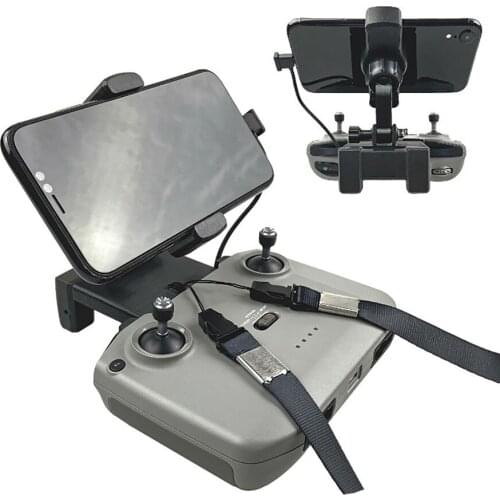 Adjustable Angle Phone Holder Stand Mount Bracket & Lanyard for DJI Mavic Air2/2S/Mini2 Remote Control Accessories