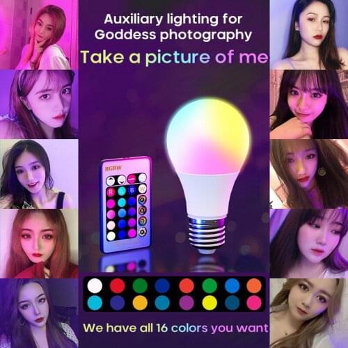5W 7W 10W 15W LED E27 White Warm Bulb 16 Colors Adjustable RGB IR Remote Controller Spotlight Light Bulbs Home Decor Lighting