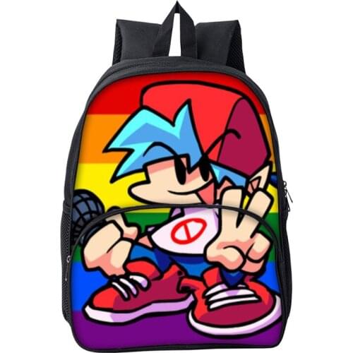 Zipper Mochila Friday Night Funkin Backpack Cartoon Bookbag Boys Girls School Bags Friday Night Funkin School Backpack for Child