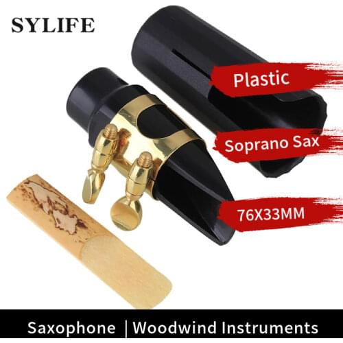 Soprano Saxophone Mouthpiece with Cap and Ligature reed Set Golden