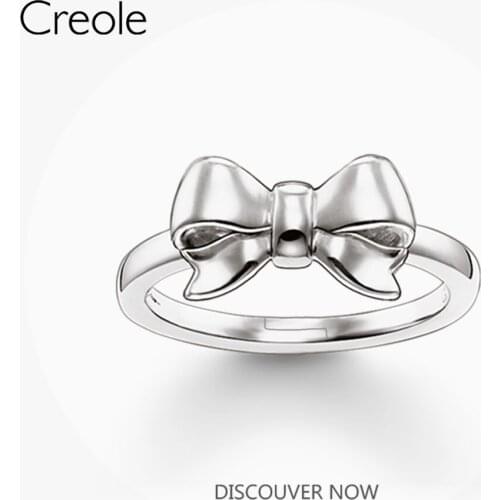 The Slim Band Ring Bow Knot,2019 Brand New 925 Sterling Silver Casual Fashion Jewelry Cute and Lovely Gift For Women