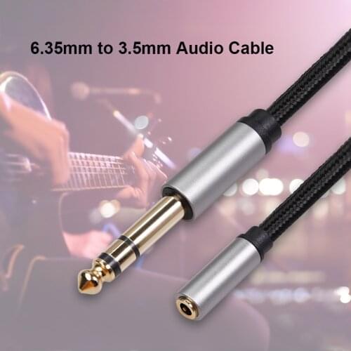 Headphone Player PC Extender Aux Cable 6.35mm Male to 3.5mm Female Audio Cable Lead Audio Video Cable Adapter Cable