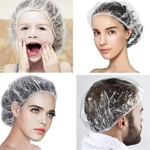 100x Hair Shower Cap Women Men Waterproof Elastic Bathing Processing Spa