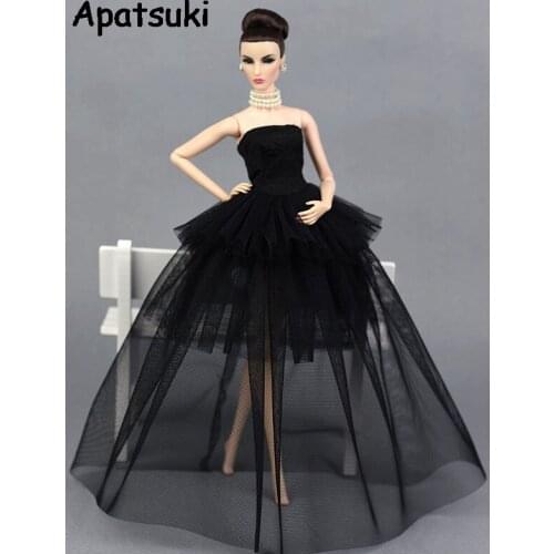 High Quality Little Black Dress For Barbie Doll Multi-layer Evening Gown Clothes Wedding Dresses Vestidoes 1/6 Doll Accessories