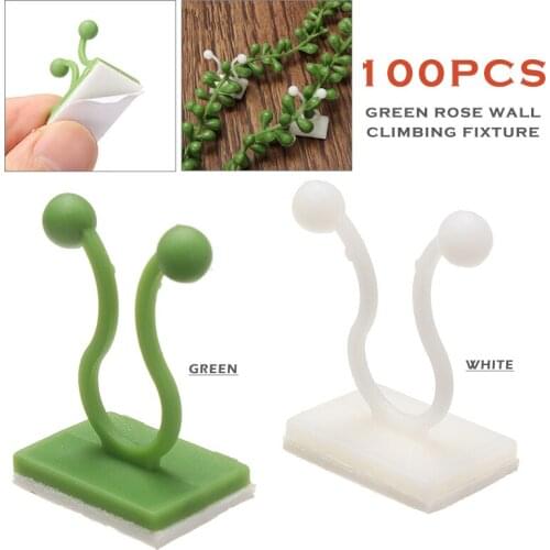 Green/White Plant Wall Climbing Hooks Garden Plant Support Clip Vine Holder Climbing Wall Fixer Self-adhesive Hook